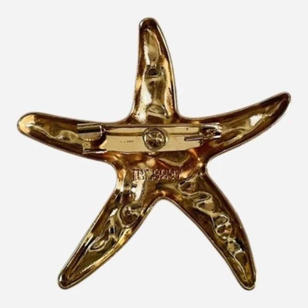 Gold Tone Starfish Brooch Pin IBL 8297 Nautical Jewelry Vintage Accessory NWOT